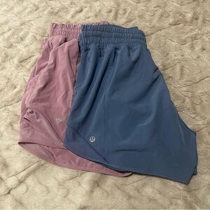 Lululemon Pink and Blue Hotty Hot HR Shorts